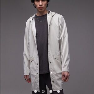 Rains 12020 waterproof long jacket in stone